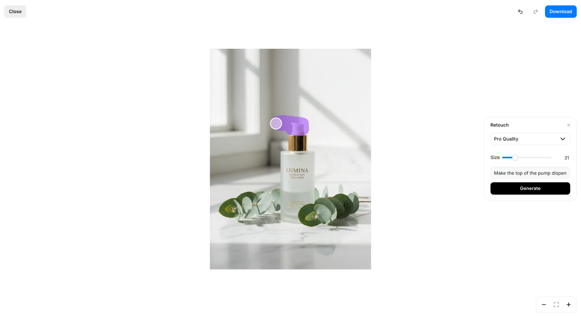 Pixelcut's retouch tool