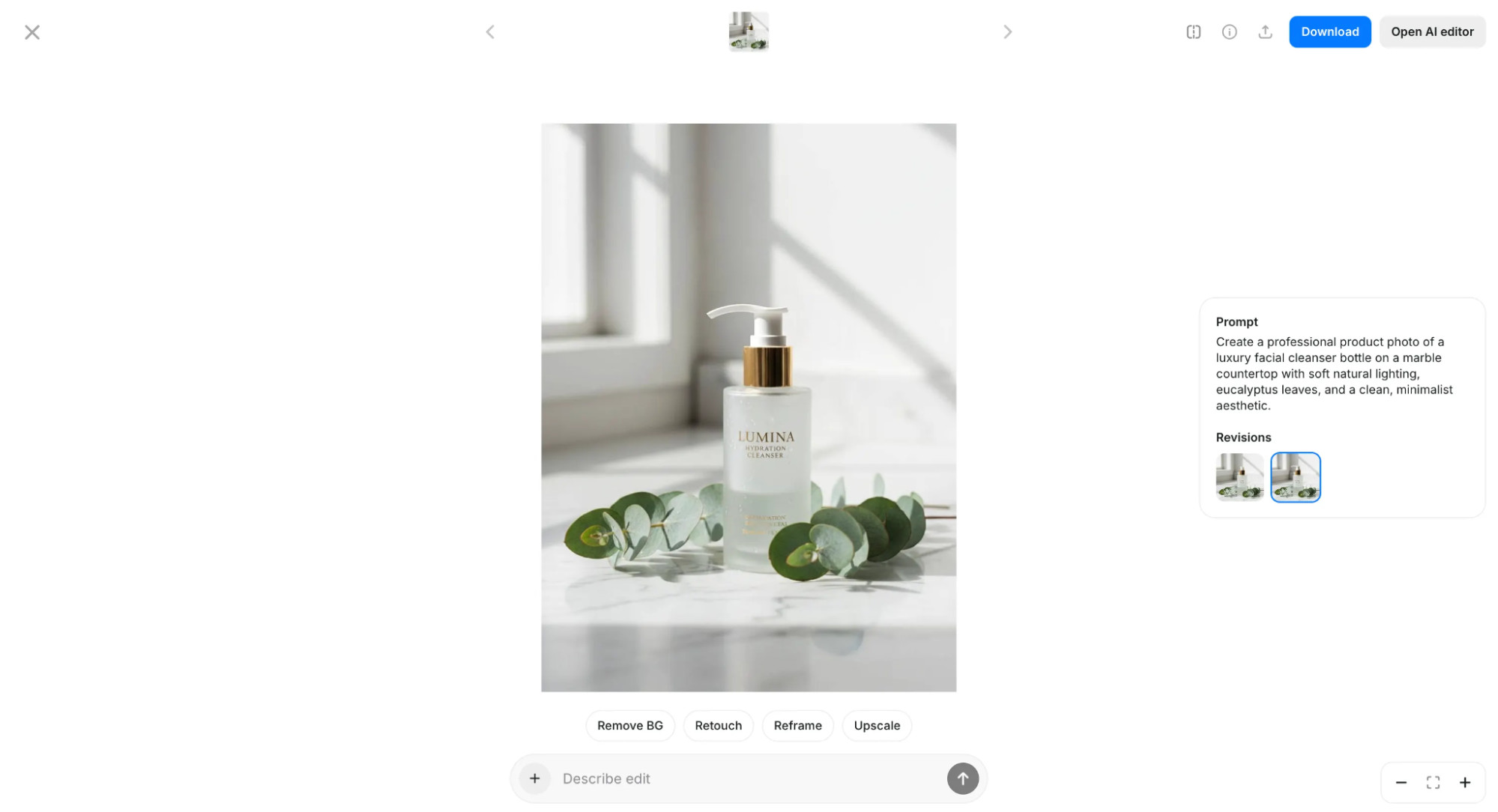 Pixelcut AI image generator example