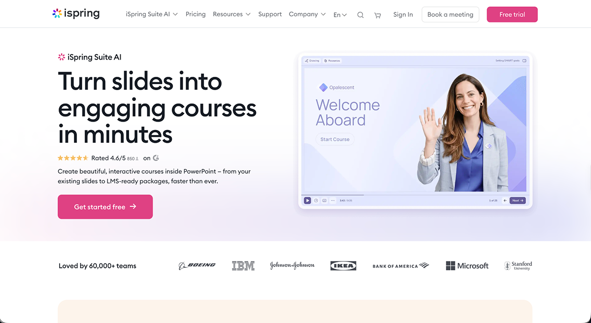 Best Employee Training Software - iSpring Suite home page