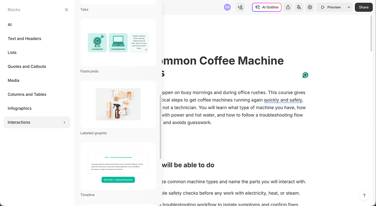 interactive presentation tools - an image showing iSpring's dashboard
