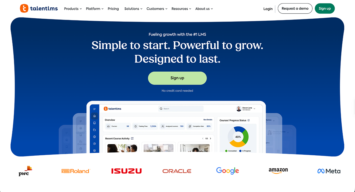 Best Employee Training Software - TalentLMS home page