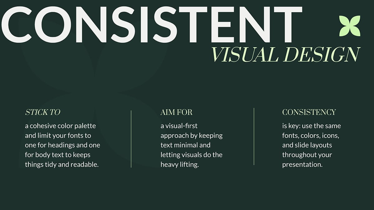 business presentation layout - Consistent Visual Design: