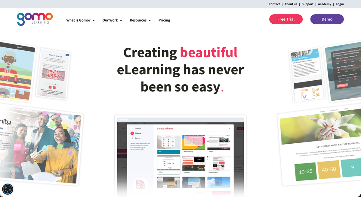 Best Employee Training Software - Gomo Learning home page 