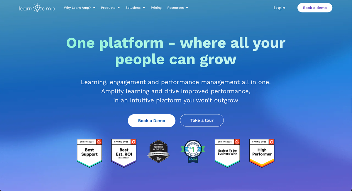 Best Employee Training Software - LearnAmp home page