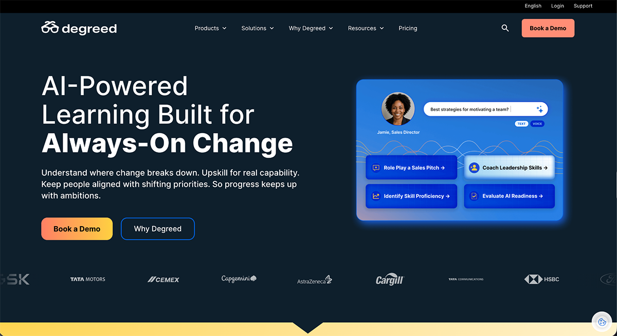 Best Employee Training Software - Degreed home page 