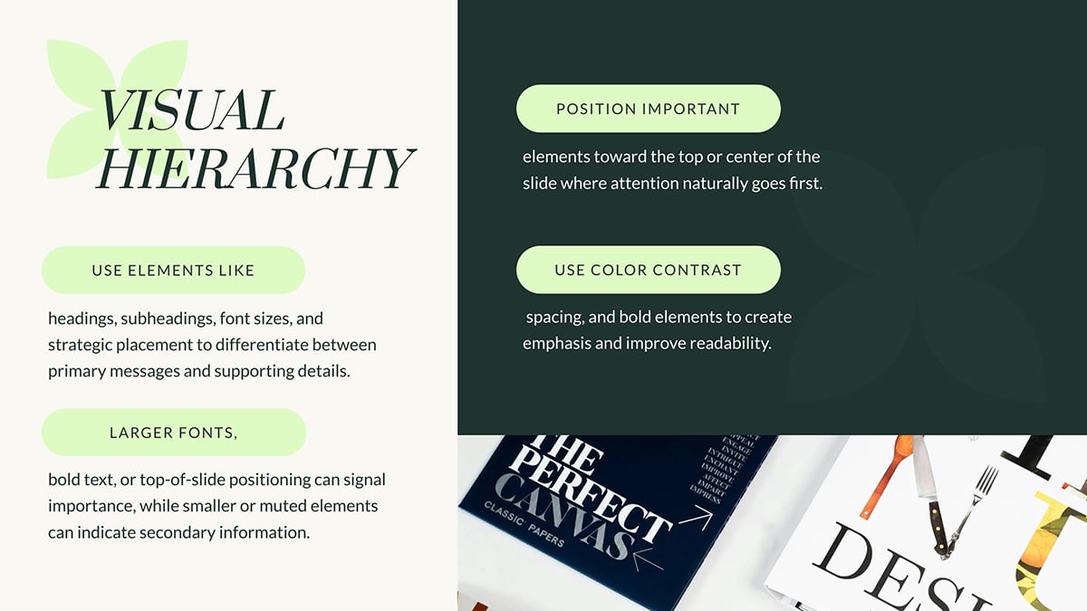 business presentation layout - Visual hierarchy