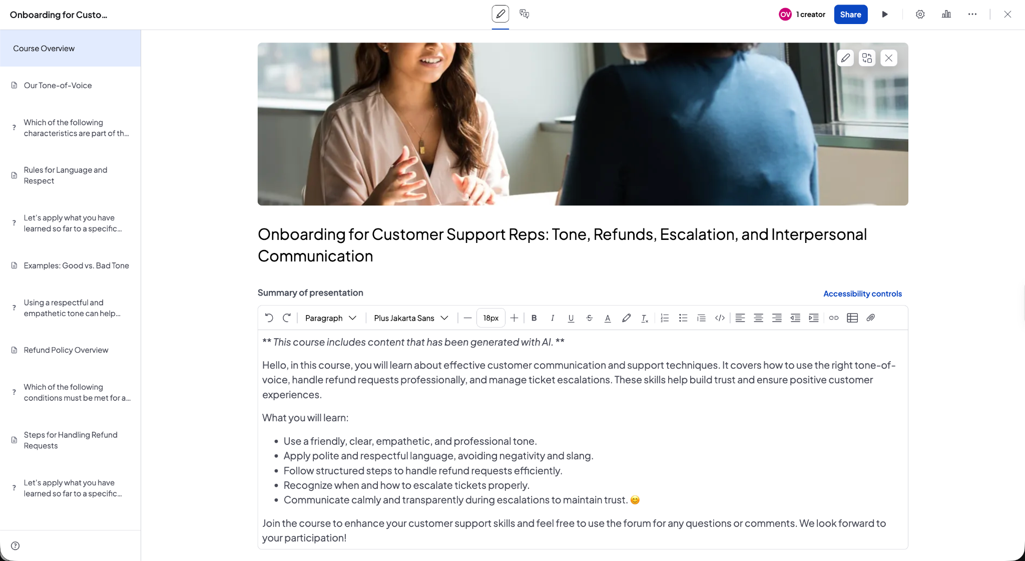 Best Employee Training Software - 360 learning interface