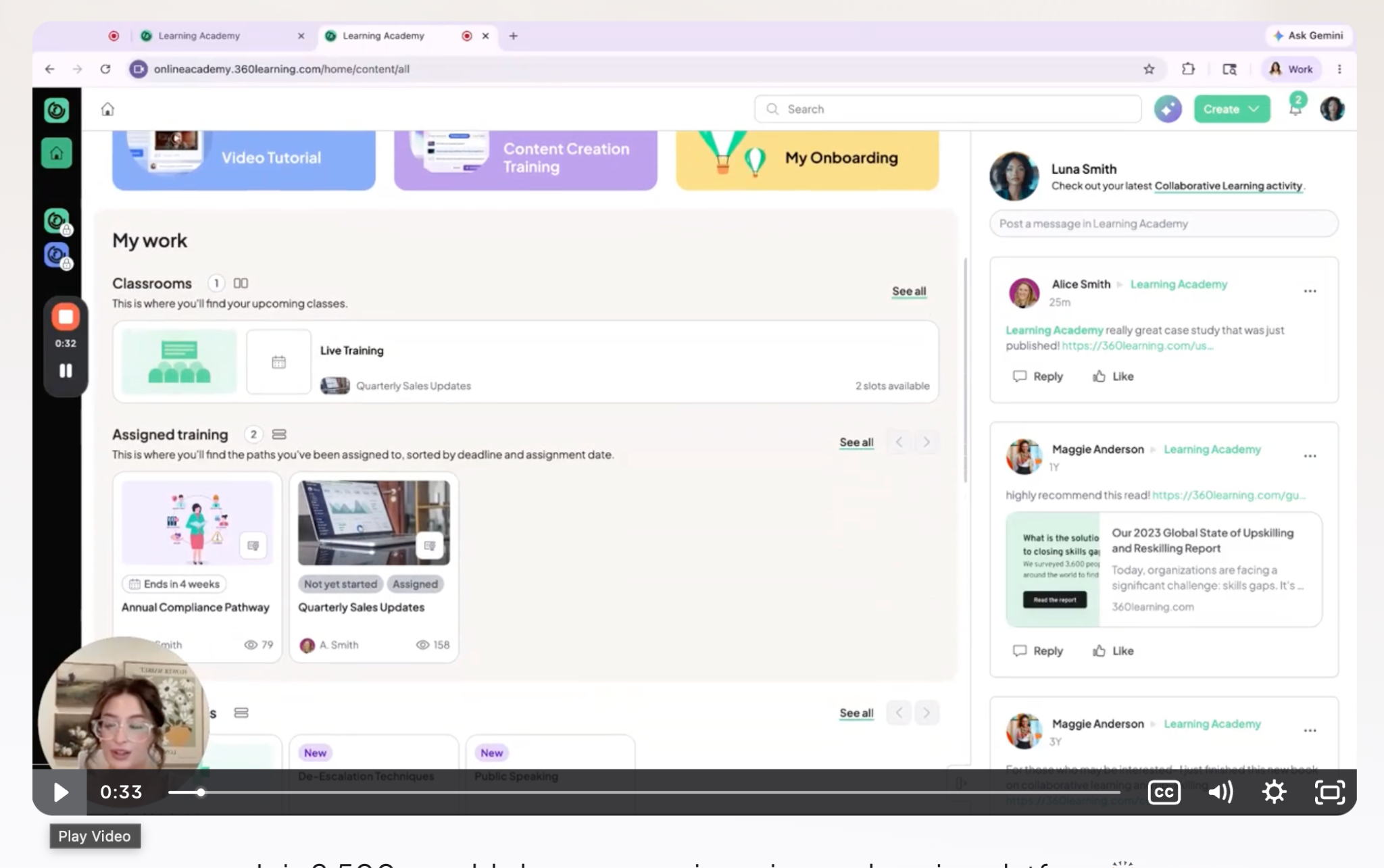 Best Employee Training Software - 360 learning interface