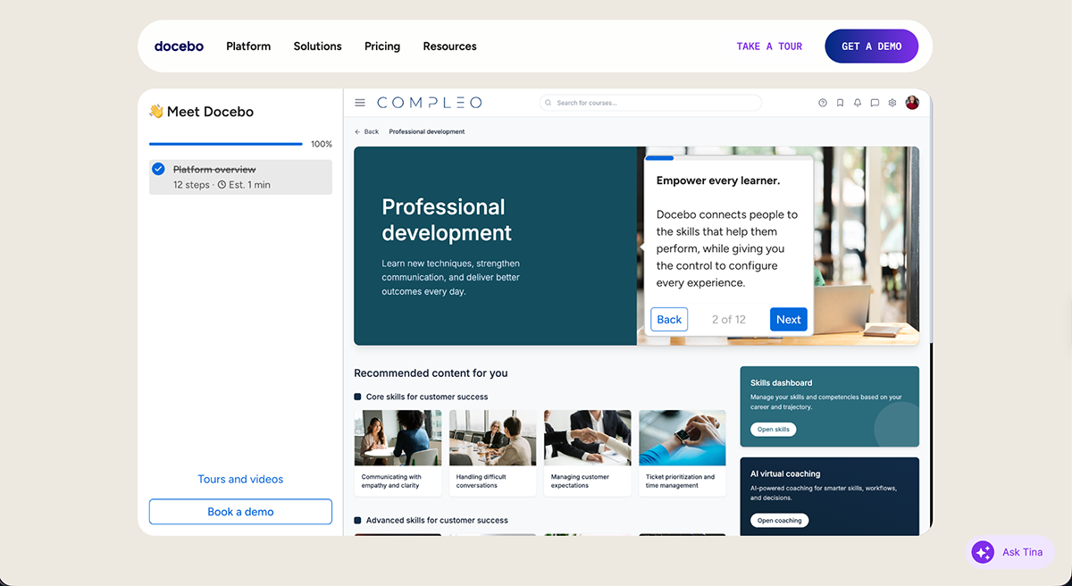  Best Employee Training Software - Docebo interface