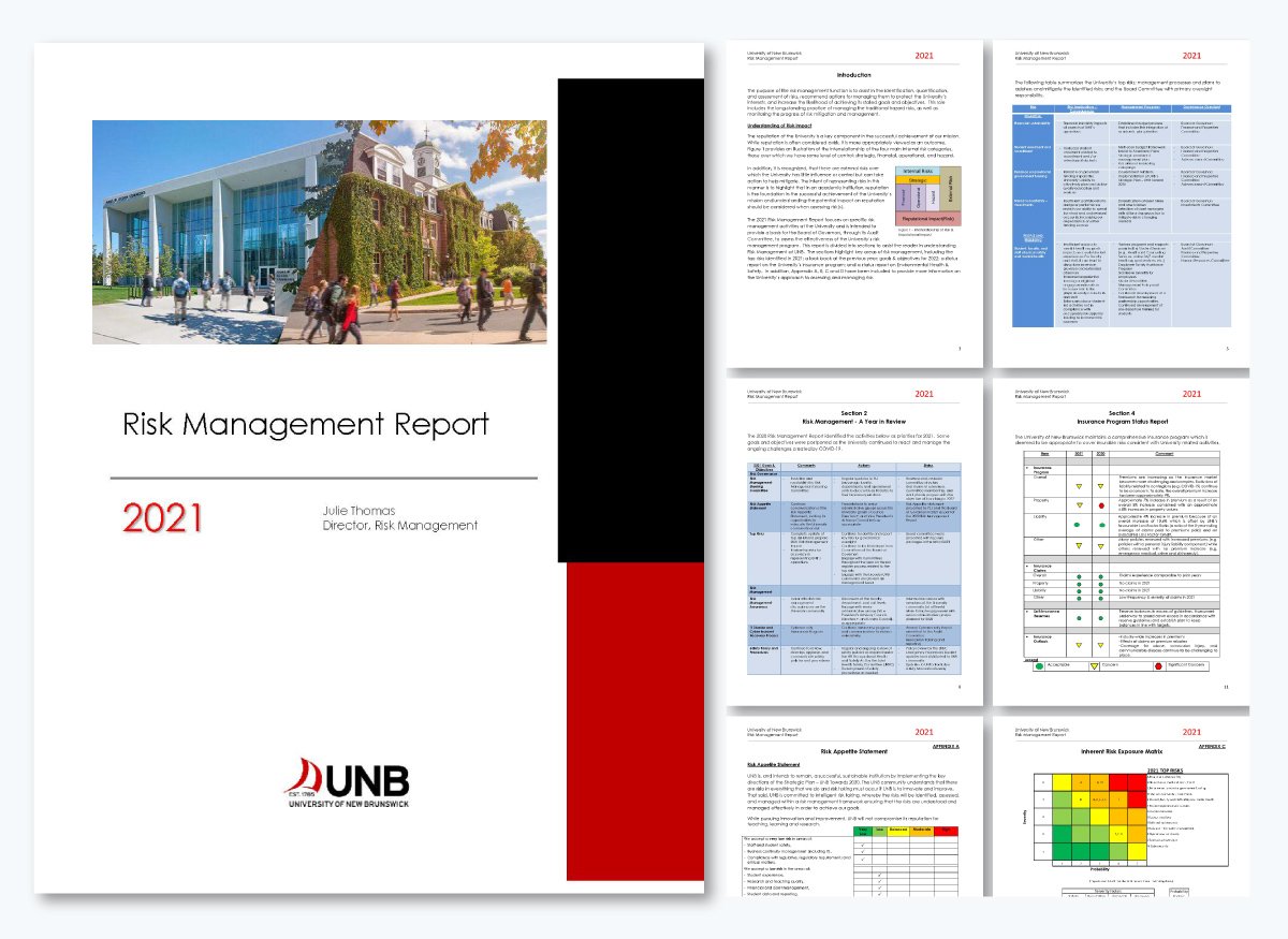 compliance and board risk report by the University of New Brunswick