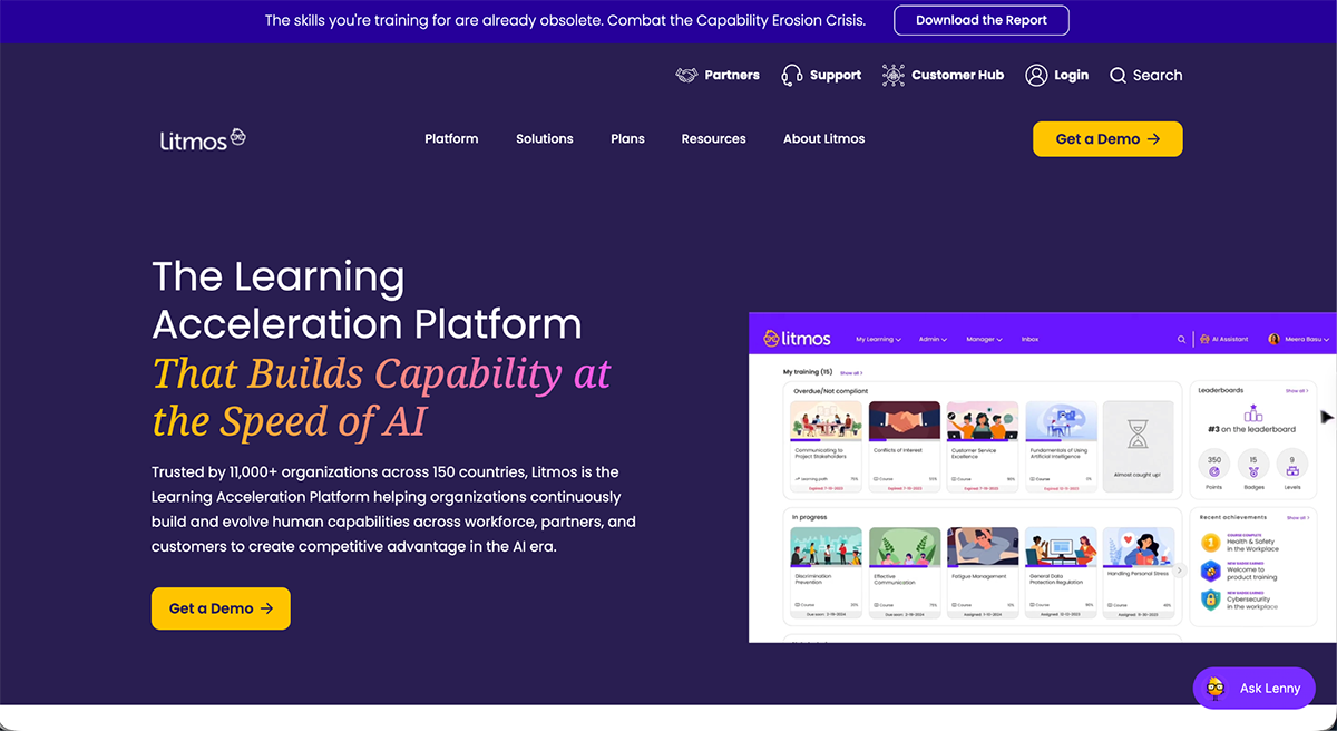 Best Employee Training Software - Litmos home page