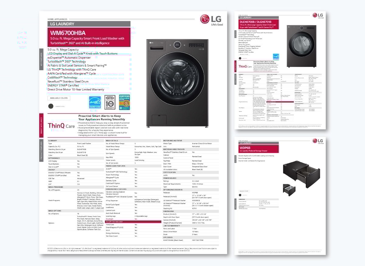 LG - Equipment Spec Sheet