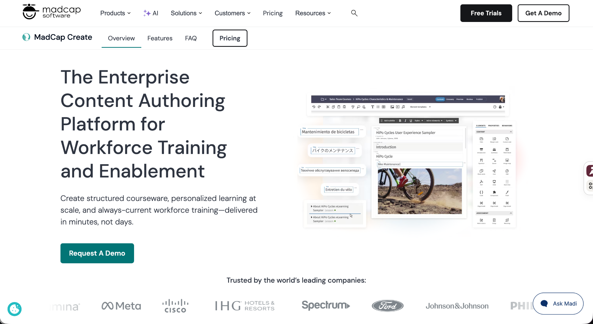 Madcreate home page
