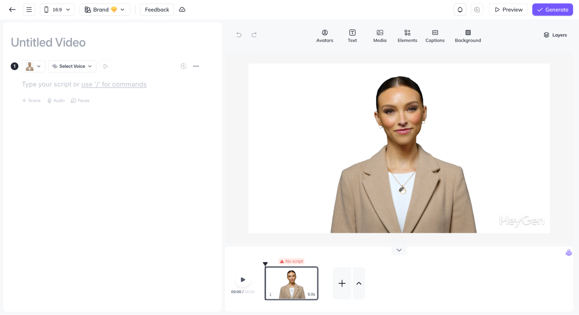 video presentation software - HeyGen AI interface