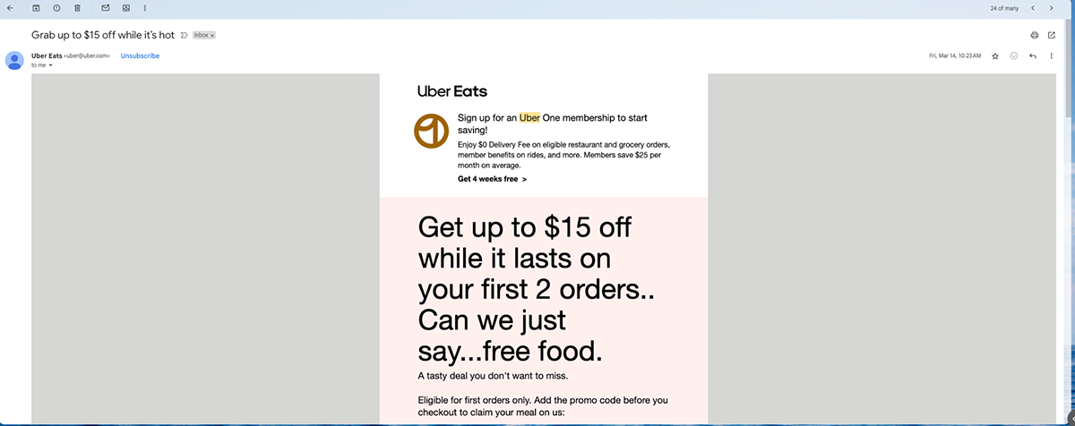 marketing strategy example - Uber Eats