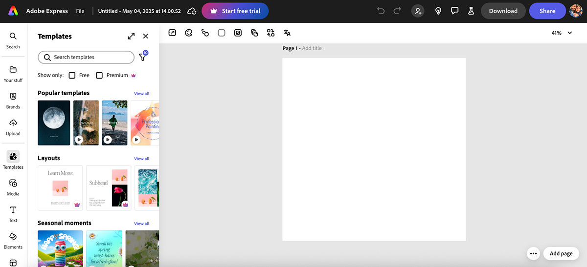 Piktochart alternatives - Adobe Express