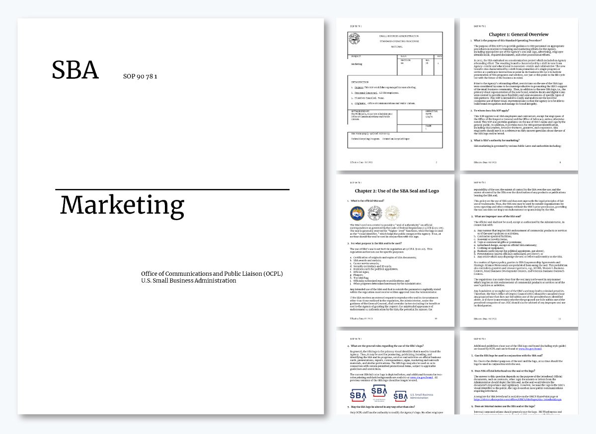 SBA Small Business Administration Marketing SOP - SBA Small Business Administration Marketing SOP