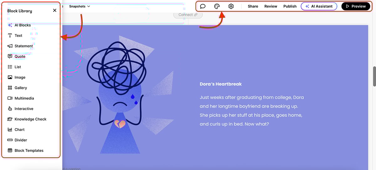 Visme vs Articulate 360 - Articulate 360 interface
