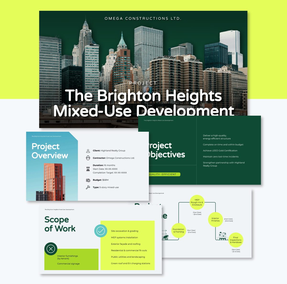 Construction Project Kickoff Presentation Template