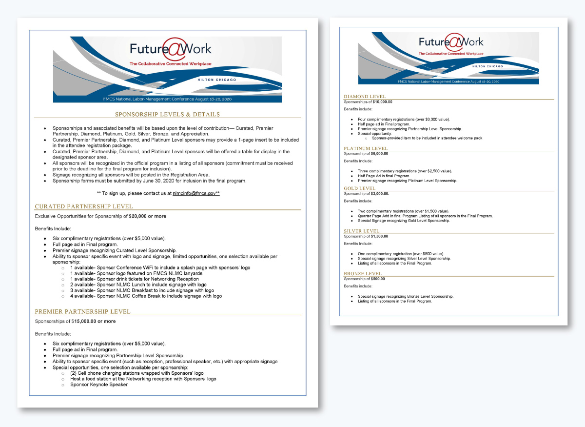 sponsorship packet - FMCS National Labour Management Conference