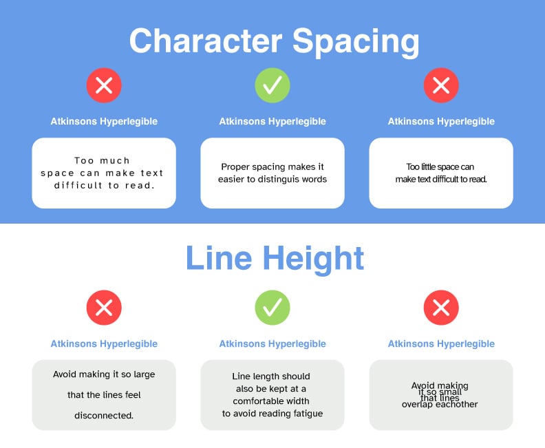 character spacing and line height 