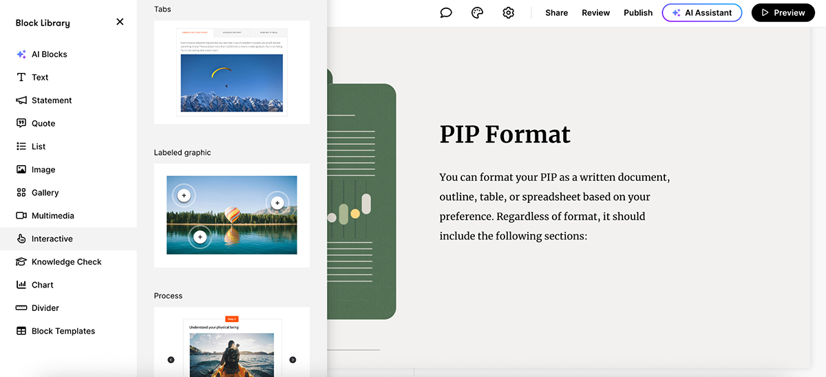 Visme vs Articulate 360 - Articulate graphics and multimedia elements