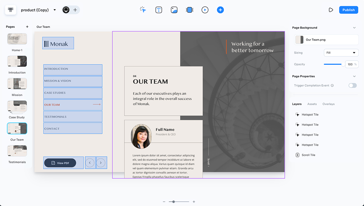 interactive product presentation tools - Tiled 