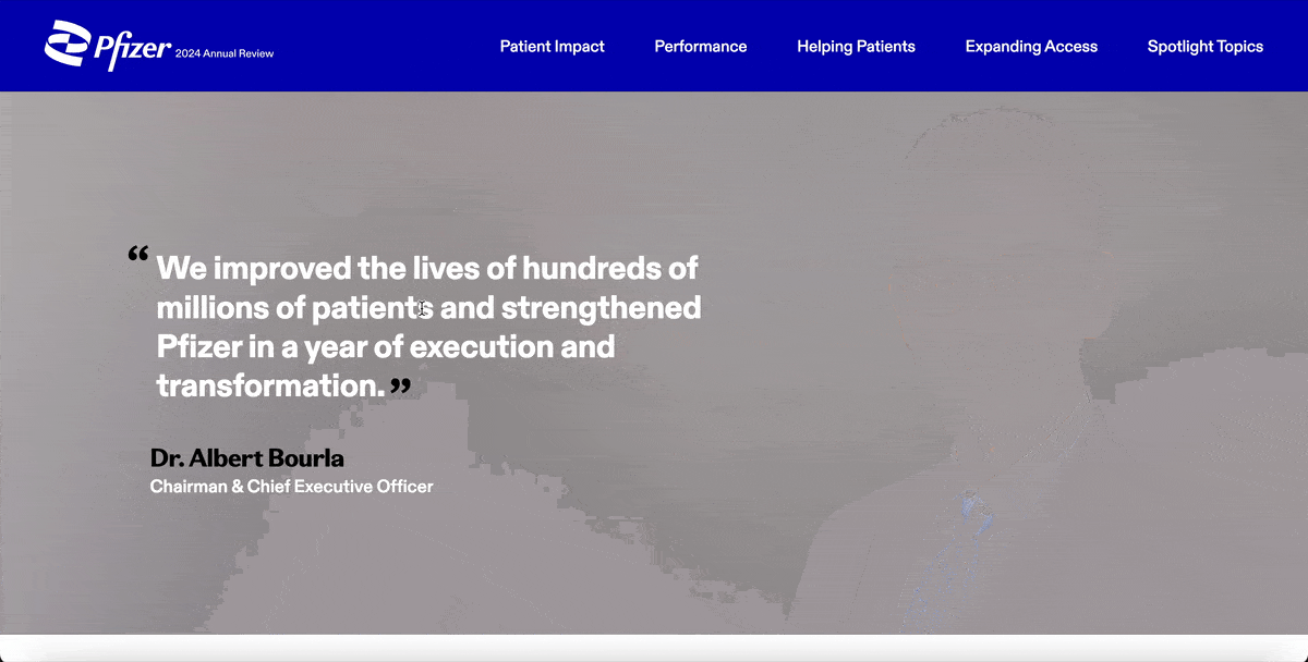 interactive annual report examples - Pfizer 2024 Annual Report