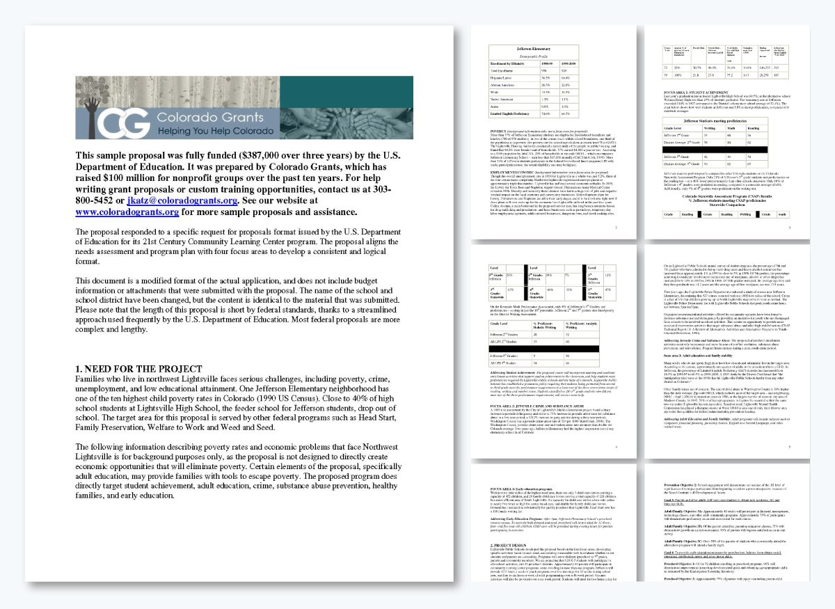 Grant proposal examples - Chicago Poverty Alleviation Program Grant Proposal