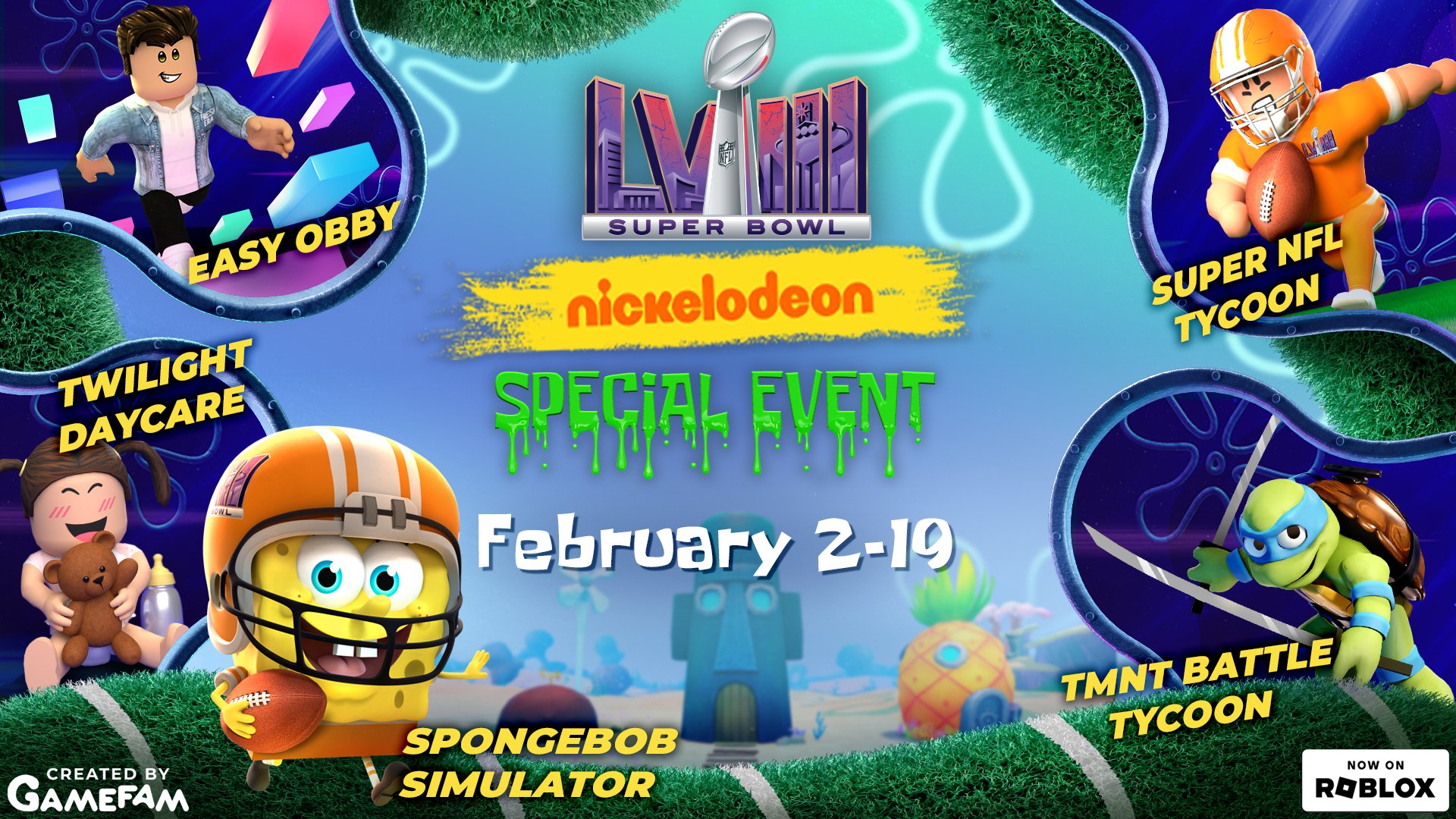 NFL + GameFam + Spongebob + Roblox