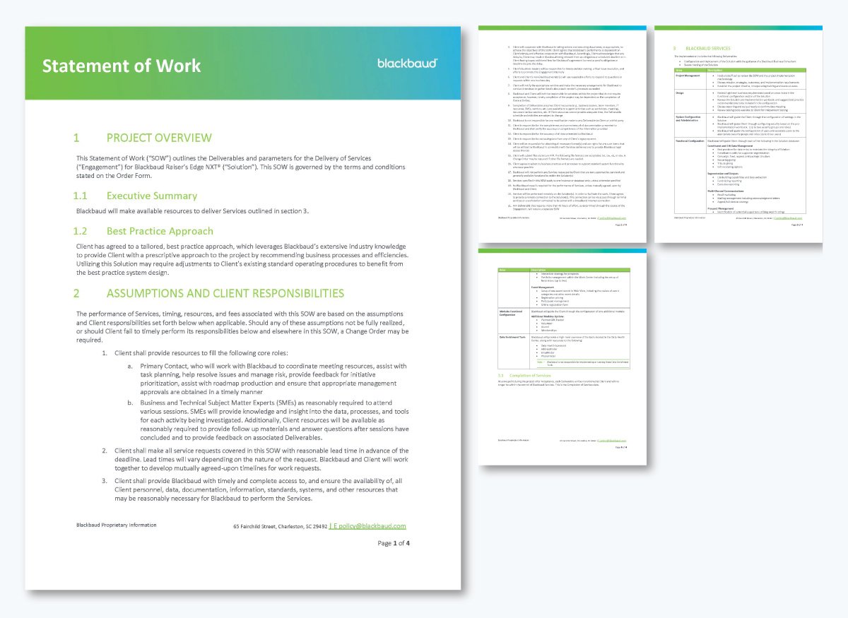 SOW template - an example of SOW from blackbaud