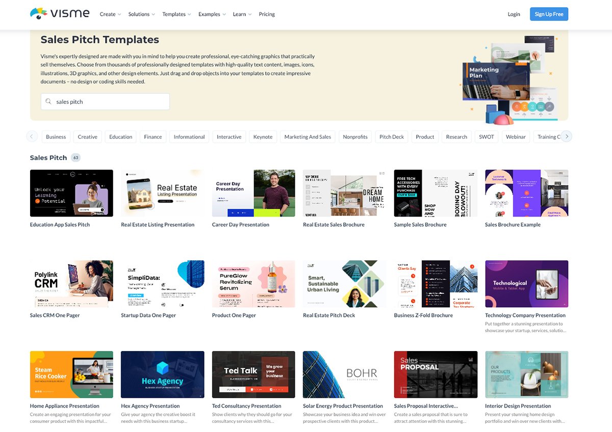 AI Sales Pitch Generator - Sales pitch templates in Visme