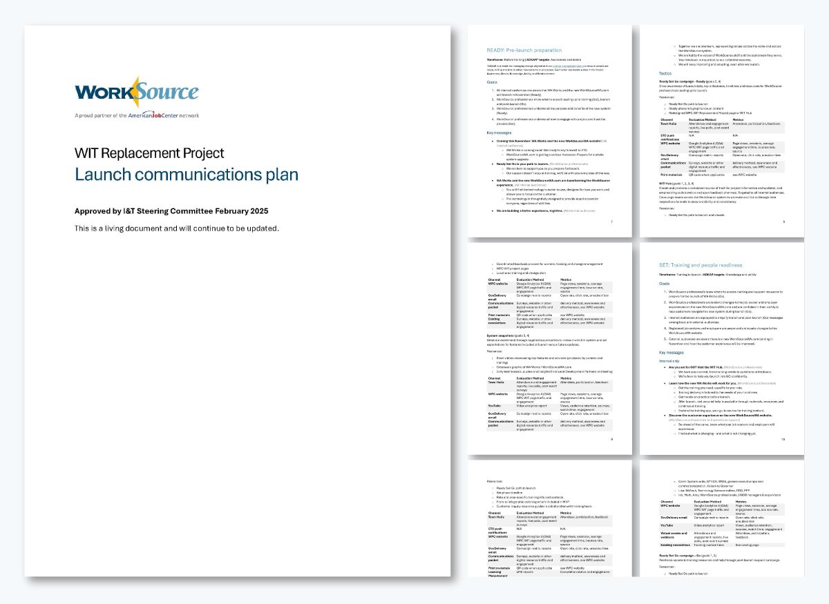Washington State’s WIT Replacement Launch Communications Plan,