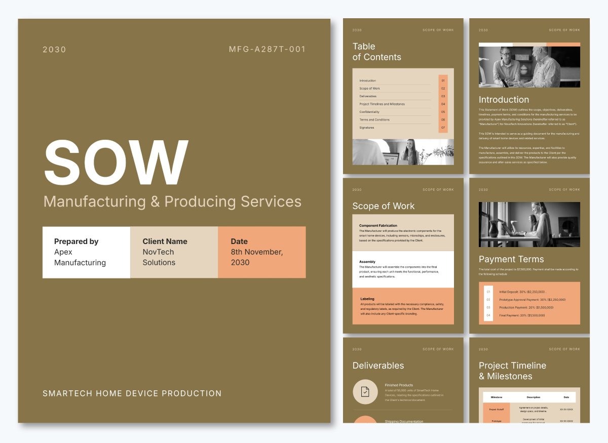 SOW Template for Manufacturers