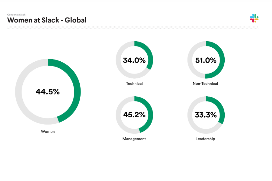 data presentation - Slack's diversity Report