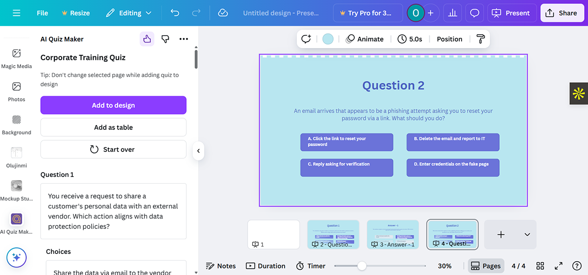 interactive presentation - Canva