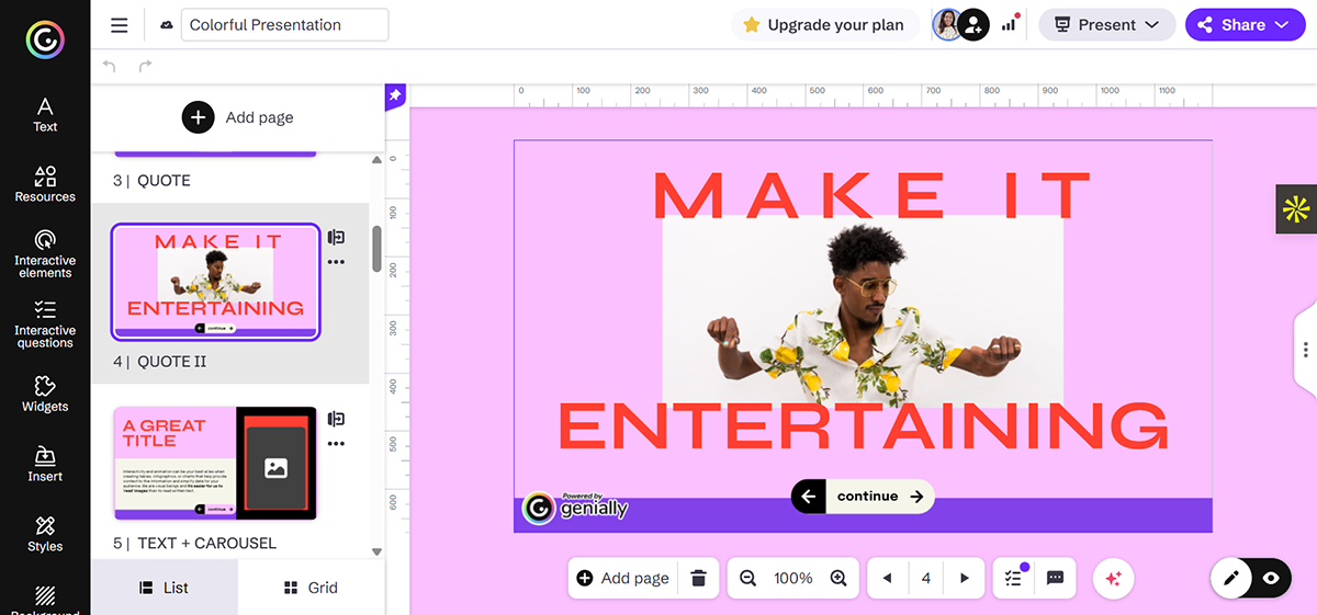 interactive presentation - Genially