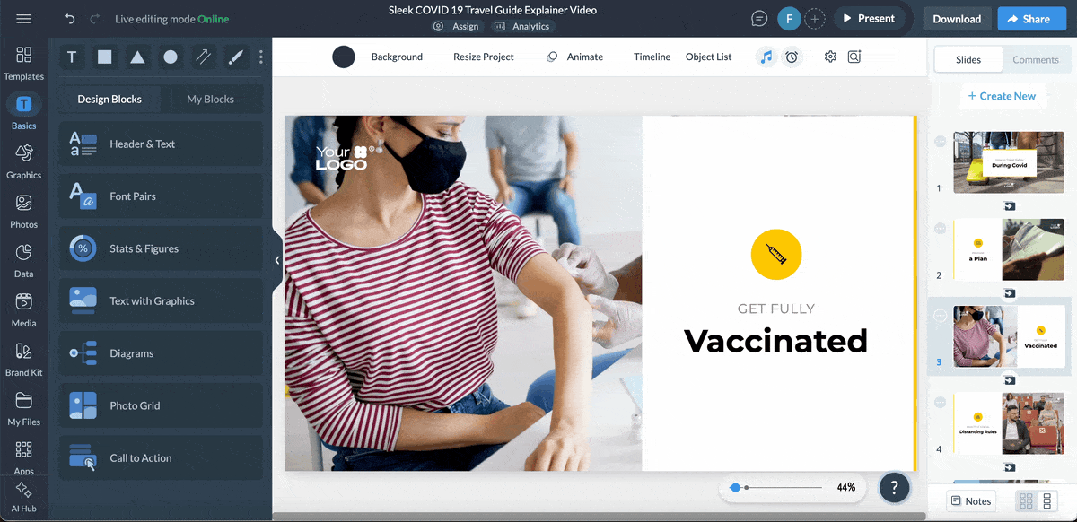  a GIF of how to add links or popups with an explainer video.