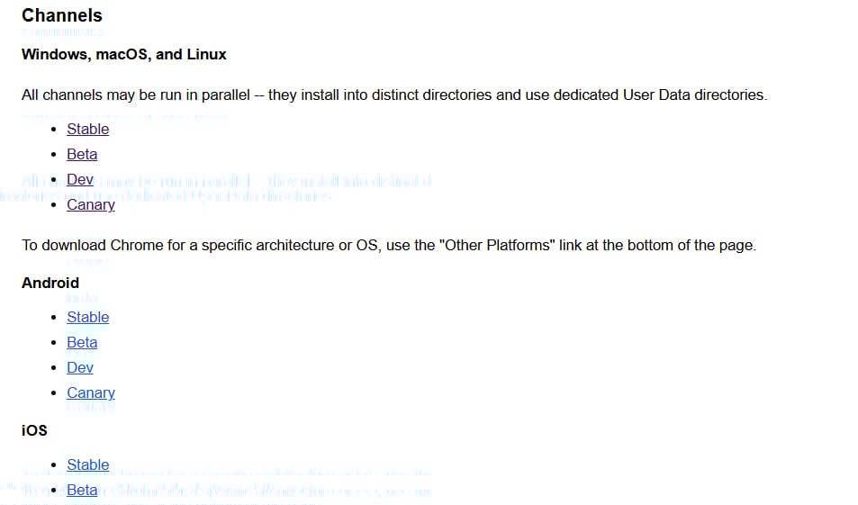 Chrome release train