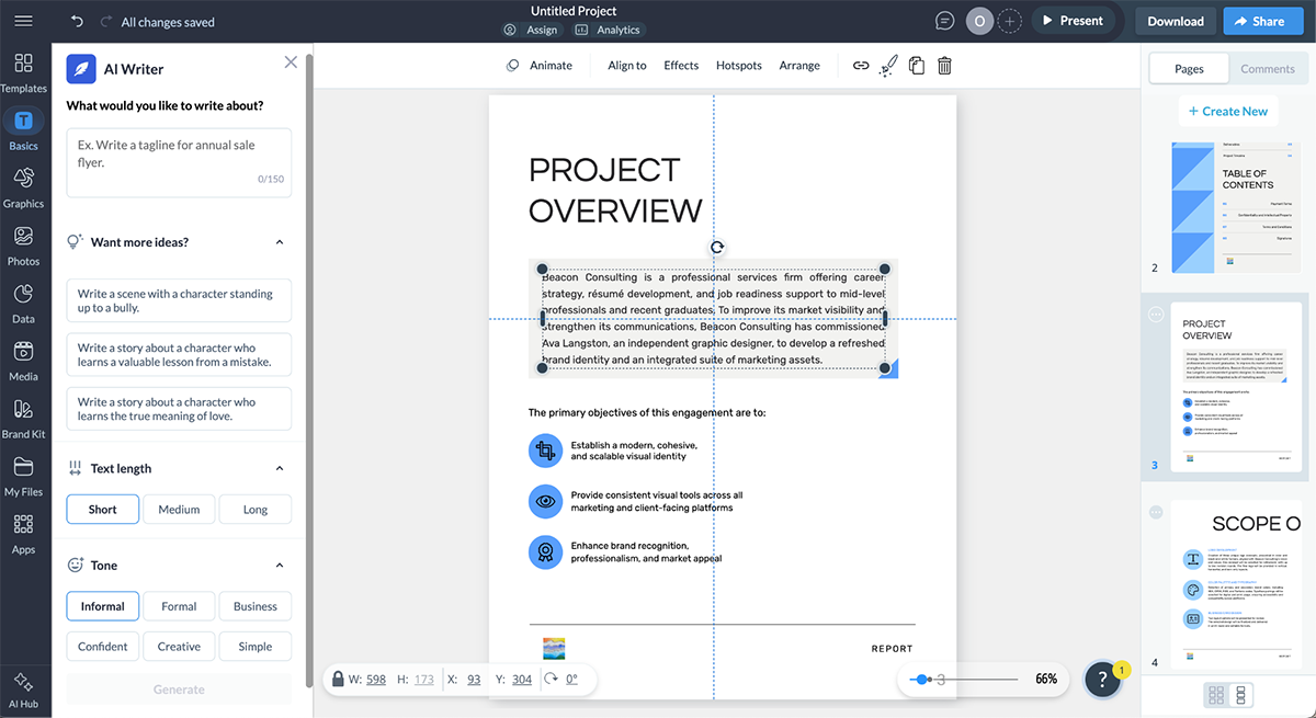 tools for creating SOWs - Visme