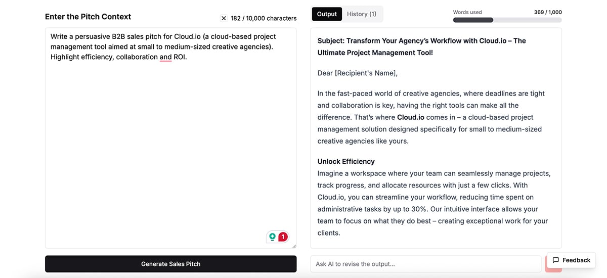 AI Sales Pitch Generator - Typli.ai