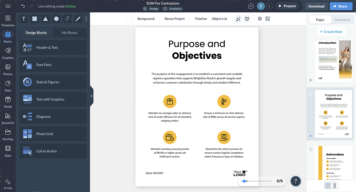 SOW templates - Purpose and objectives