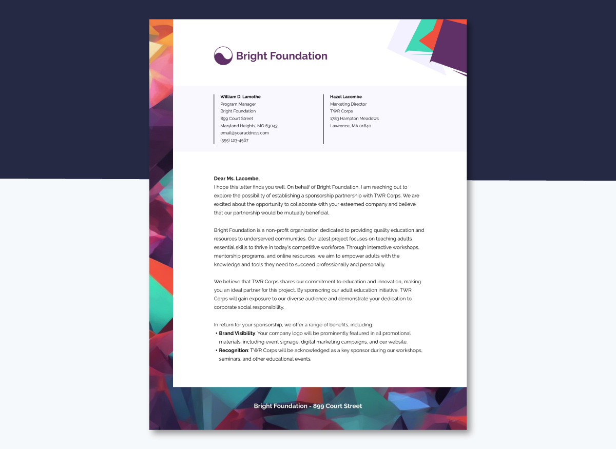 Sponsorship Request Letter