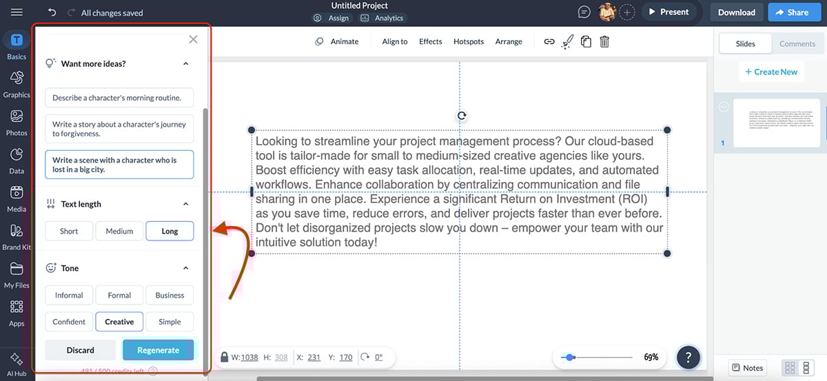 AI Sales Pitch Generator - Visme's sales AI pitch generator