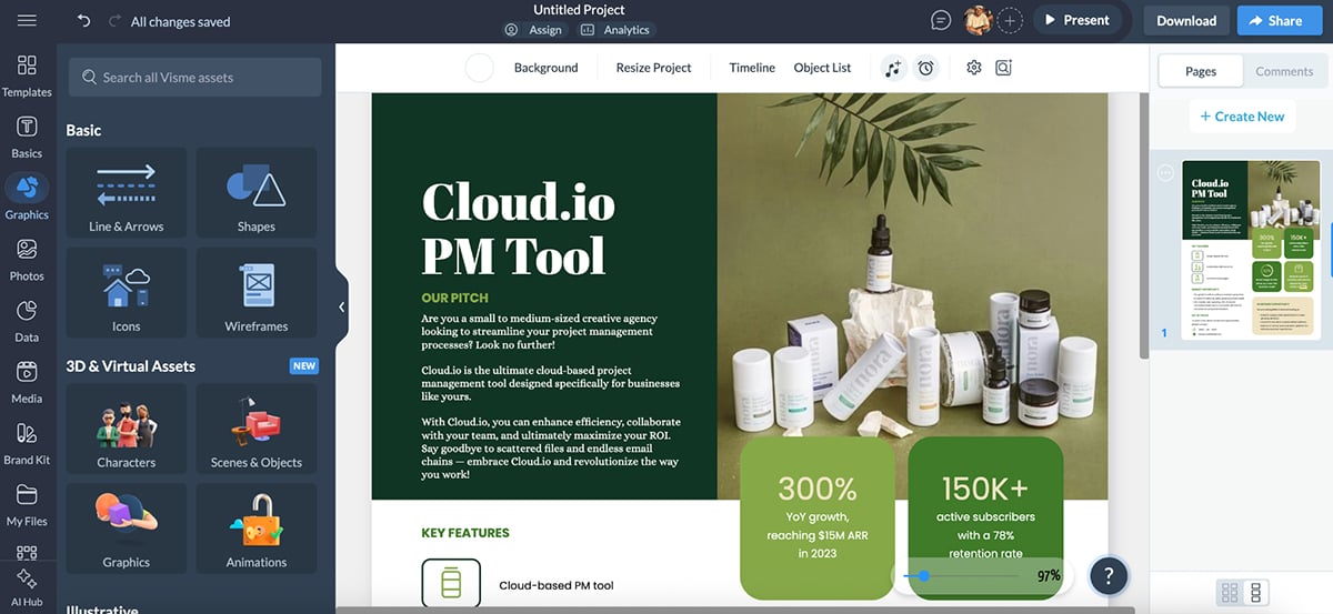 AI Sales Pitch Generator - Visme's sales AI pitch generator