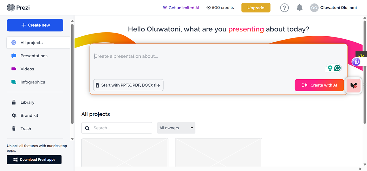 interactive presentation - Prezi