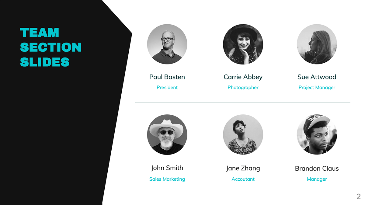 Team Slide in modern presentation theme