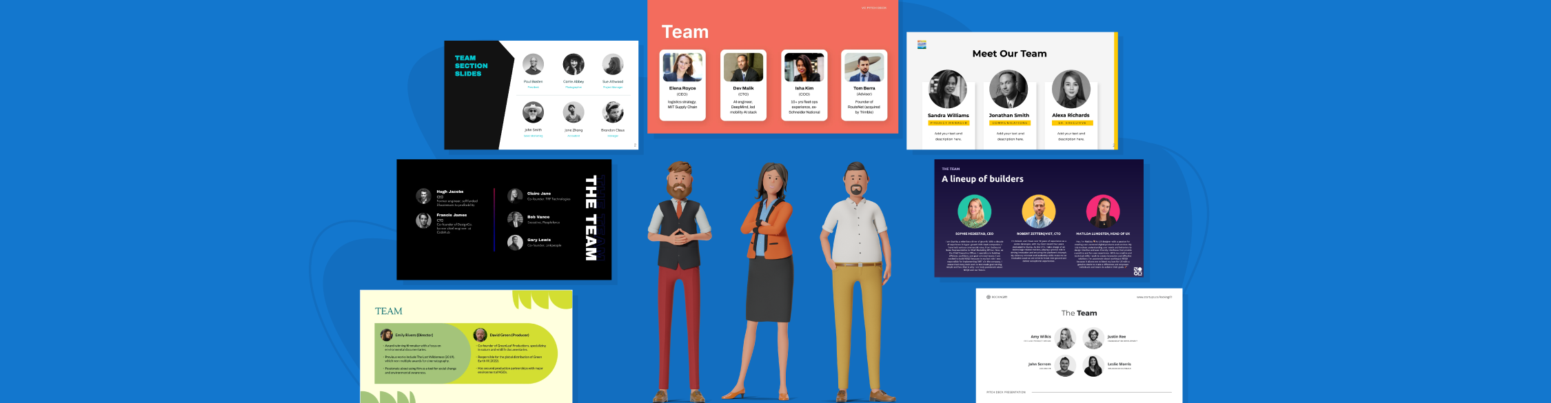 How to Create a Team Slide Pitch Deck + Real-Life Examples 