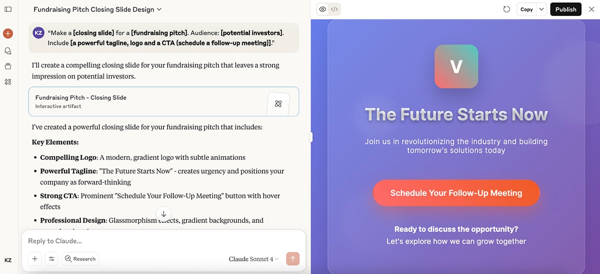AI Presentation Prompts - Claude.ai Prompts and output 