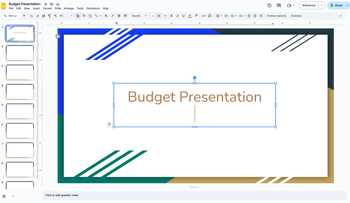 budget presentation tool - Google Slides